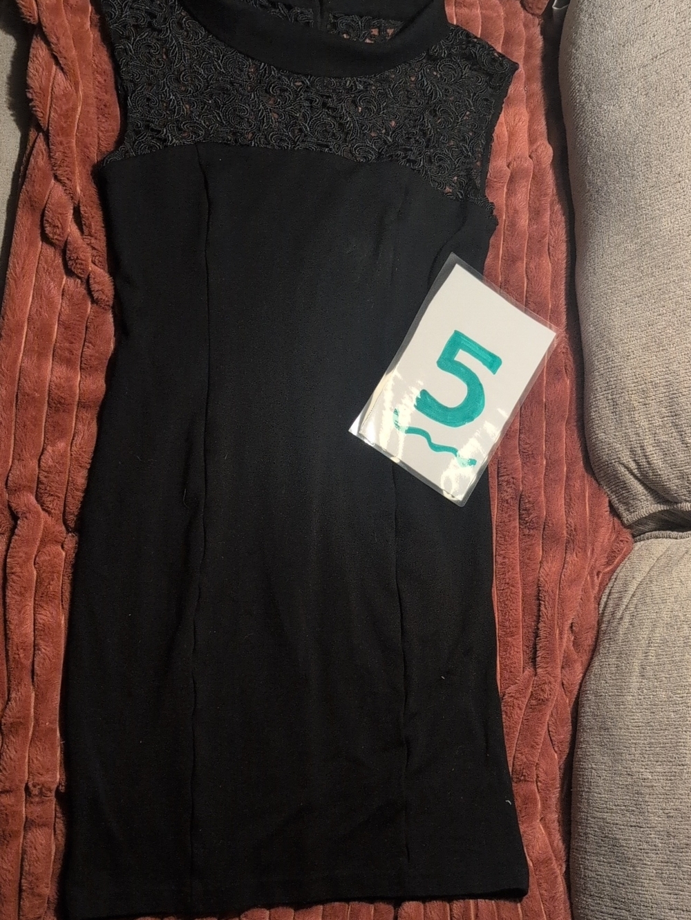 Calvin Klein Black Lace Trim Sleeveless Dress
